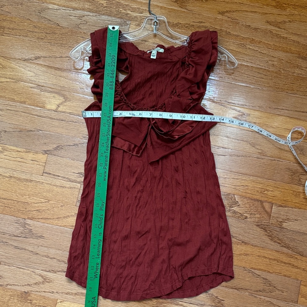 Bordeaux Ruffled Red Mini Top - Picture 7 of 7